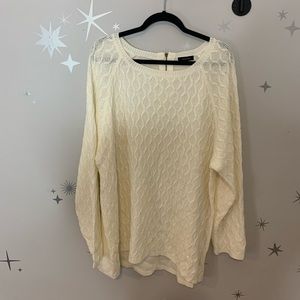 Plus white knit sweater